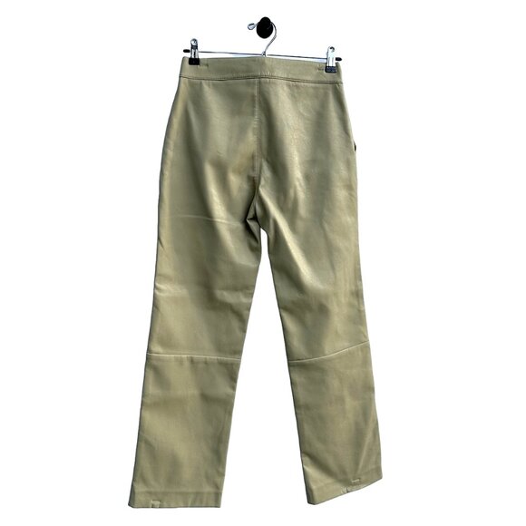 REVOLVE LNA Faux Leather Wide Leg Exposed‎ Zipper Pants - Women's Small - tan - Picture 7 of 9